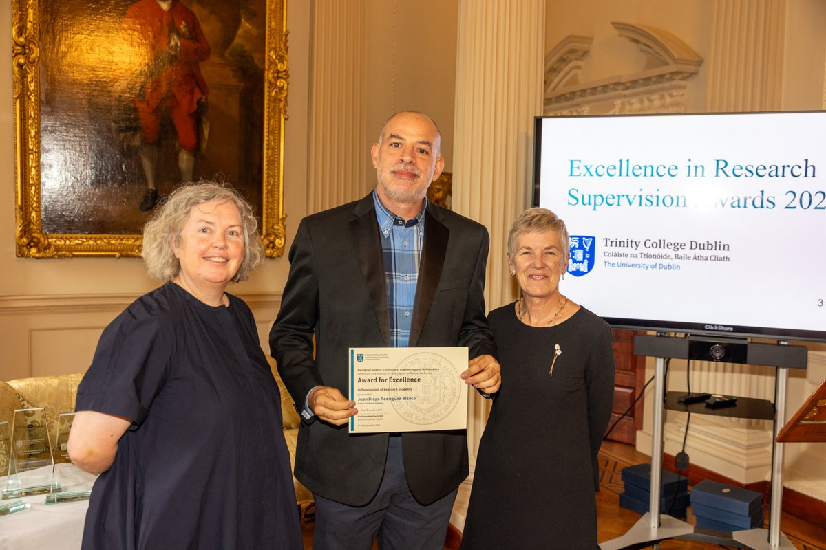 jdrodriguezTCD's tweet photo. Honoured to receive a Certificate &amp; Special Commendation as runner-up for the Award for Excellence in Supervision at @tcddublin.
Grateful to Prof. Martine Smith &amp; Provost Prof. Linda Doyle for the recognition — and to my students &amp; colleagues from @TCD_NatSci for the inspiration! https://t.co/daqVlyWyHb