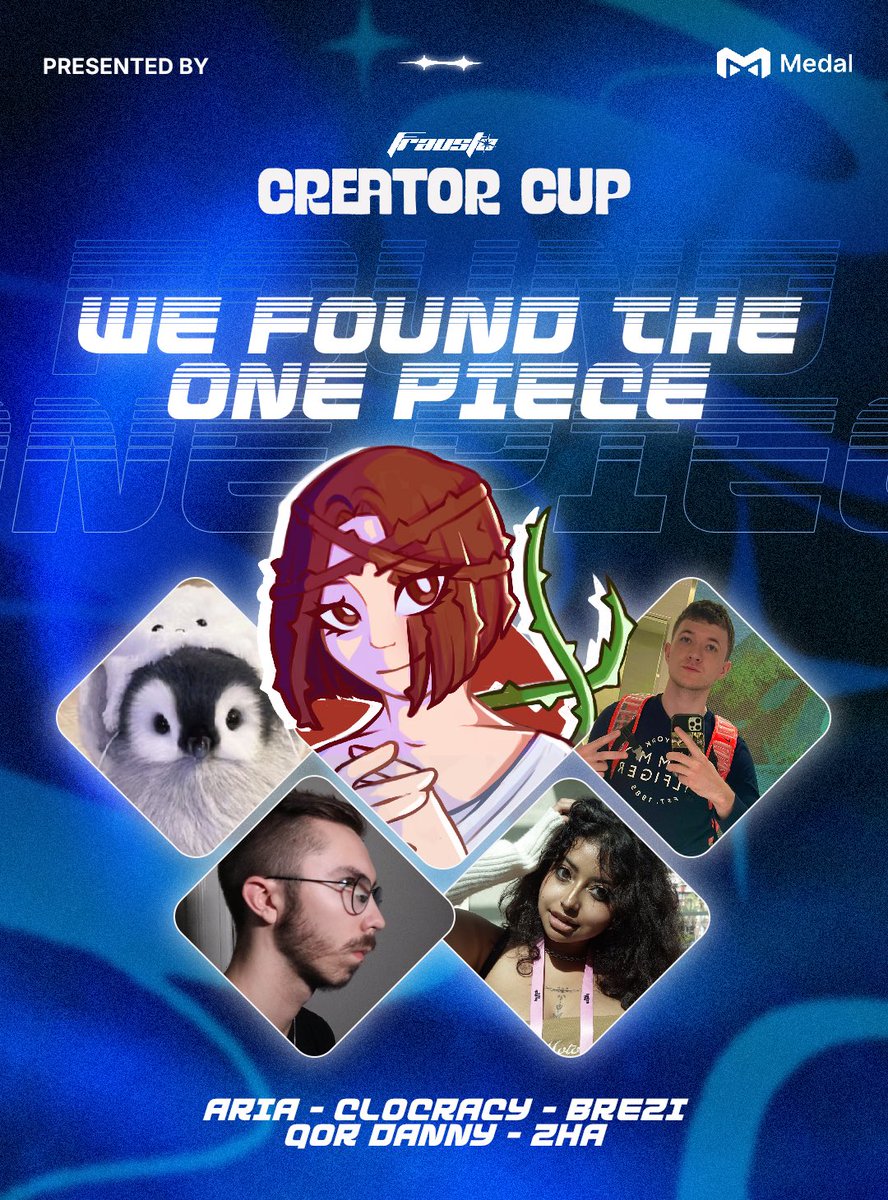 Creator Cup Series (@creatorcupval) on Twitter photo We Found The One Piece..?
<a href="/Clocracy_/">Qor Clocracy</a>
<a href="/AriaDeviluke/">Aria+</a>
<a href="/dannyprickennj/">QOR Danny</a>
<a href="/Zhalixiaa/">Zhalixia 🔜 Twitchcon</a>
<a href="/_brezi/">brezi</a>
Welcome! Cheer for them this weekend as they compete for glory on twitch.tv/frausto
#CreatorCupSeries | <a href="/Medal_TV/">Medal</a> We Found The One Piece..?
<a href="/Clocracy_/">Qor Clocracy</a>
<a href="/AriaDeviluke/">Aria+</a>
<a href="/dannyprickennj/">QOR Danny</a>
<a href="/Zhalixiaa/">Zhalixia 🔜 Twitchcon</a>
<a href="/_brezi/">brezi</a>
Welcome! Cheer for them this weekend as they compete for glory on twitch.tv/frausto
#CreatorCupSeries | <a href="/Medal_TV/">Medal</a>