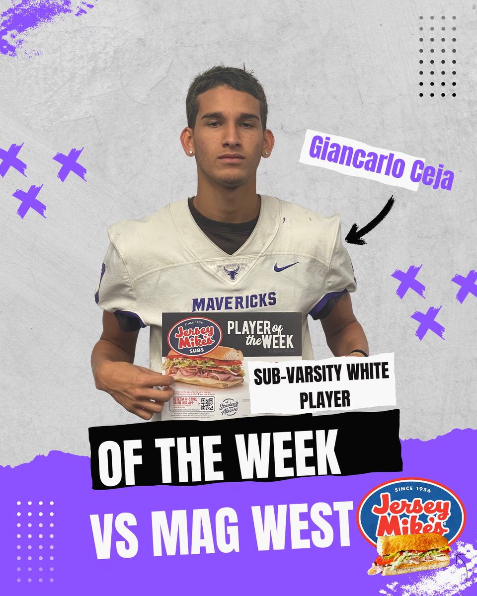 Shoutout to Sophomore QBs Thaddeus Williams &amp; GianCarlo Ceja!

Week 2 JV  Players Of The Game! 

Sponsored by <a href="/jerseymikes/">Jersey Mike's Subs</a> 

✅Class 
✅Character 
✅Accountability 

#BFT #SCORE #FAMILY #MaverickFootball