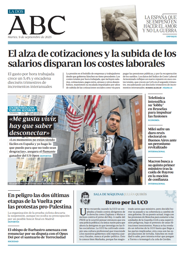 abc_es's tweet photo. 📰La portada y la Dos de ABC. Pronto, en
@abckioskoymas
#Portadas #PortadaABC https://t.co/HoYASFJdws