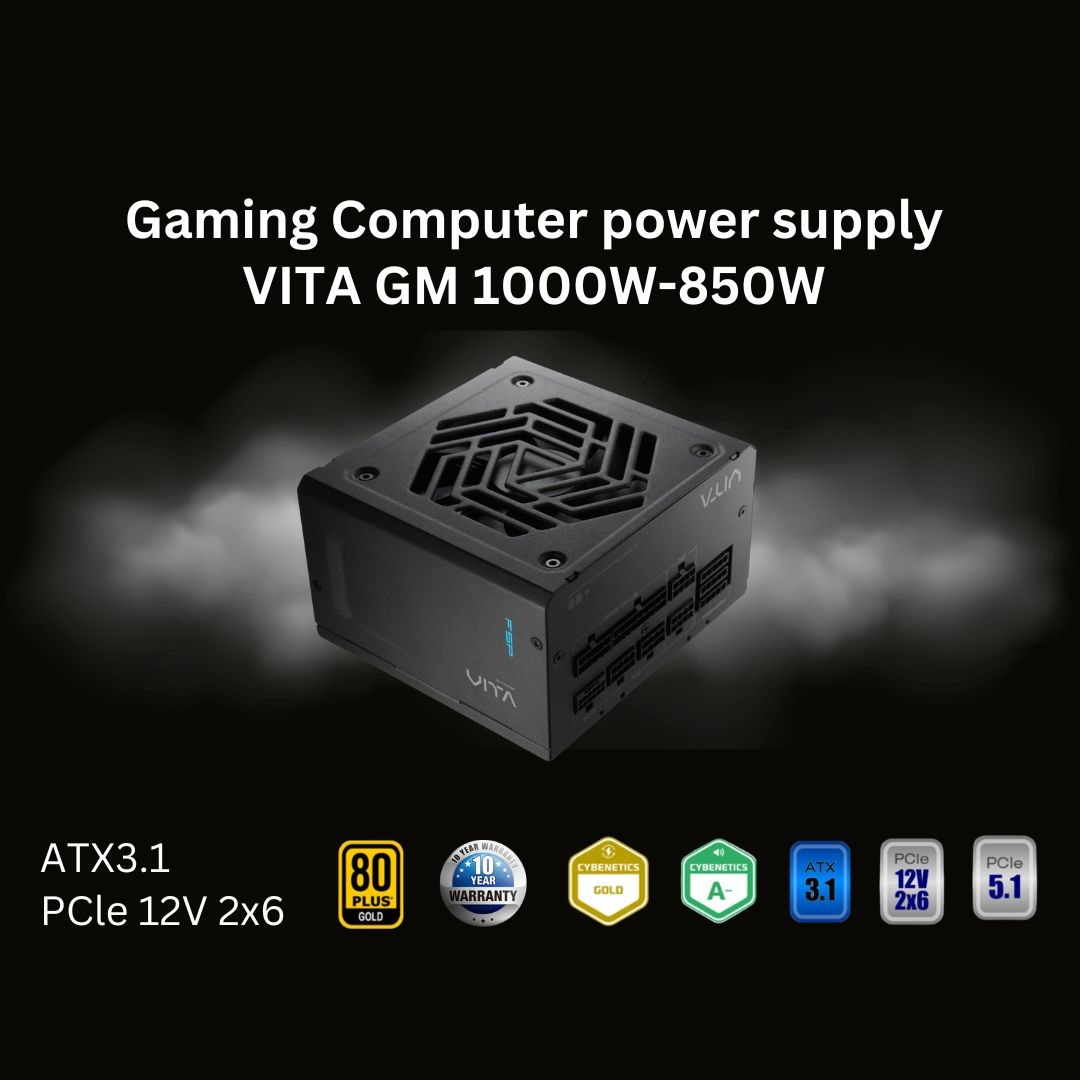 FSP VITA GM PSU series—Gaming computer power supply!
Why choose the VITA GM seriesto replace you pc psu?.
📷 ATX 3.1 &amp; PCIe 5.1 ready – built for the latest hardware standards
📷 80 PLUS Gold / Cybenetics Gold certified – high efficiency &amp; performance
📷 Fully modular design –