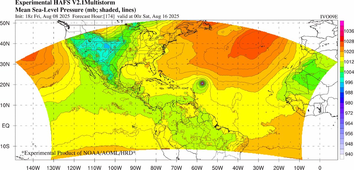 During Hurricane Erin, AOML’s latest experimental versions of the Hurricane Analysis and Forecast System (HAFS) configurations performed extremely well.🌀

Learn more about HAFS and how it performed during Erin here: aoml.noaa.gov/noaas-next-gen…