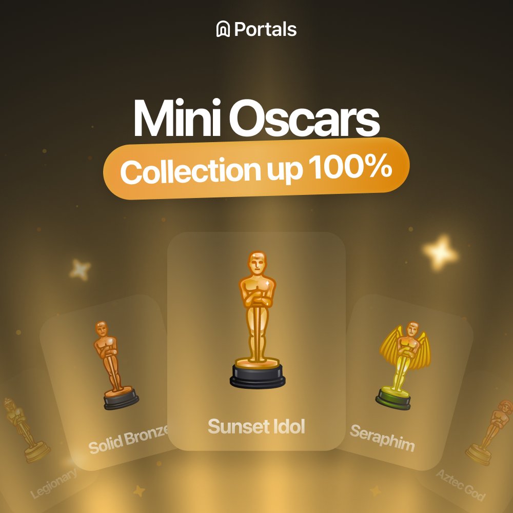 Mini Oscars Collection Up 100% Today 📈

After the release of the Mini Oscars Portal event, rare models sold out within minutes 👀

Be the part of the community — Start trading now 🏆