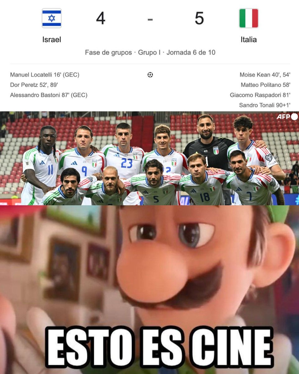 Italia derrotó a Israel en un PARTIDAZO DE LOCURA en las eliminatorias mundialistas. Autogoles, remontadas, reacciones y el gol del triunfo llegó en el agregado. CINE.
