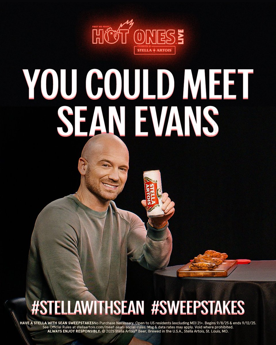 StellaArtois's tweet photo. Missed your shot to appear in Hot Ones Live? You can still enter for a chance to win tickets and meet Sean Evans at the show. Comment #StellaWithSean #Sweepstakes for your chance to win.
Don't wait — this giveaway's Last Dab will come before you know it. https://t.co/jMlRoU6oBo