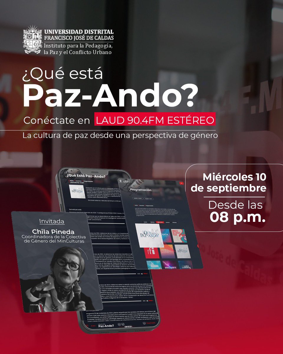#QuéEstáPazando | La cultura de Paz desde una perspectiva de género 

💬Tendremos una conversación con Chila Pineda, Coordinadora de la Colectiva de Género del <a href="/mincultura/">MinCultura Colombia</a> Una voz imprescindible en la construcción de paz con enfoque de género.