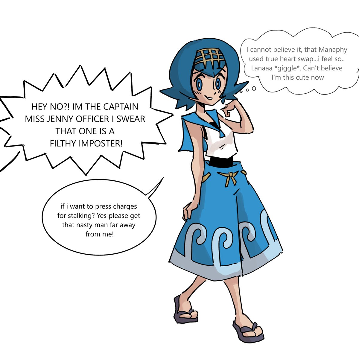 Lana swapping bodies with a stalker (comm)
#pokemon #Bodyswap