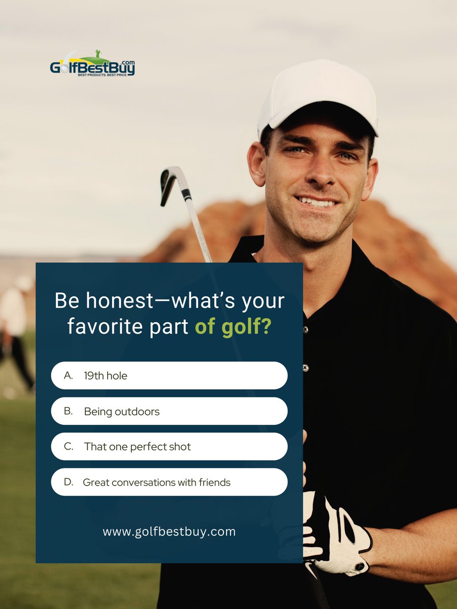 GolfBestBuy's tweet image. Golf is about more than just scores—it’s about the experience, the rhythm, and the memories you create on the course. ⛳
Each of these moments shapes why we love the game.
So tell us—what’s your favorite part of golf?

#golfcommunity #golfisfun #golflifestyle #golfislife