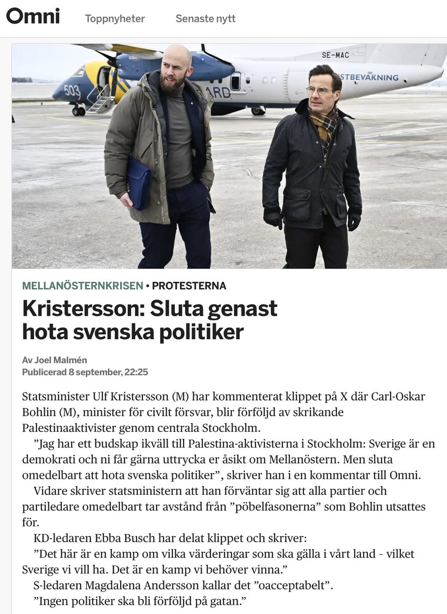 Nu tar statsministern i från tårna: "Sluta genast hota svenska politiker!" Annars... Ja, annars vad då? Ingenting. Men sluta nu hota svenska politiker för... ja för det är ju inte snällt. De hotande noterar.

Statsministern säger också med emfas att han förväntar sig att alla
