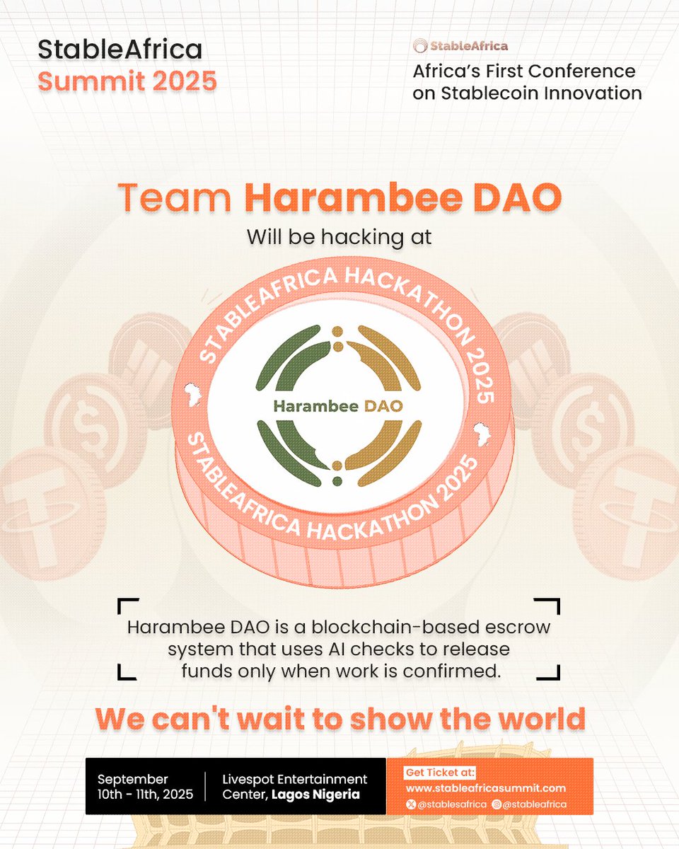 Muhammad1955292's tweet image. 🚀 Excited to share that #HarambeeDAO has been shortlisted for the final round of @Stablesafrica 
We’re showcasing how technology is transforming communal savings in Africa and tackling financial cooperative fraud. 

#stablebydesign+ #attendingstableafricasummit