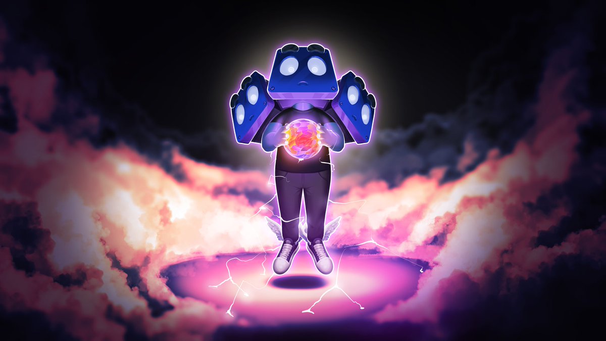 Switchboard oracle illustration with cosmic energy theme