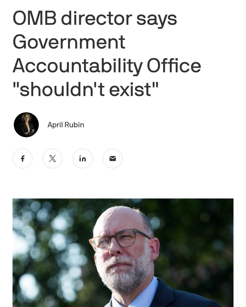 Surprise, surprise: Trump’s White House wants to get rid of the watchdog that holds the executive branch accountable to the American people on critical budget issues. They don’t like anything with “Accountability” in the job description.
 
We cannot stand for this. No Kings.