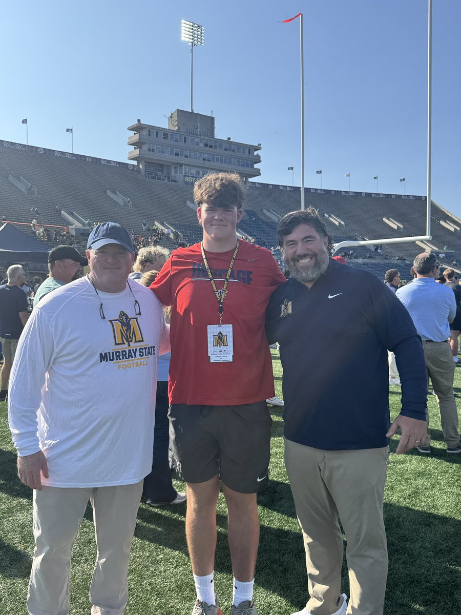Had a great game day visit At Murray State, the atmosphere is amazing, an awesome experience
<a href="/CoachARoss/">Adam Ross</a>
<a href="/MSUFBRecruit/">Murray State Football Recruiting</a>
<a href="/LOScoach23/">Chase Fleming</a>
<a href="/RecruitHHS/">Heritage Generals FB Recruiting</a>