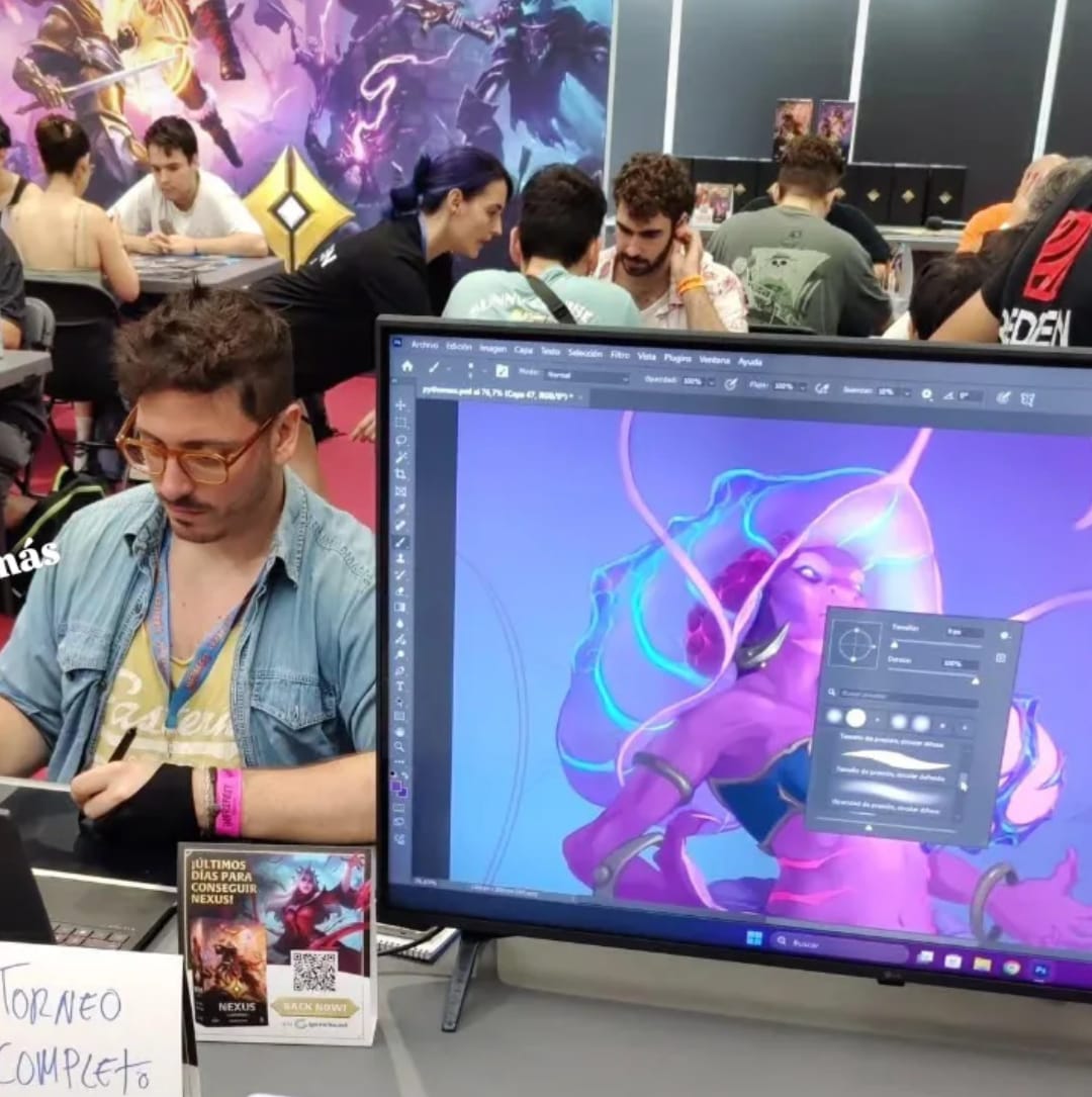 Mañana subo esta ilustración que hice este fin de semana en el estand de <a href="/RedzenGames/">Redzen Games</a> en el <a href="/infrefest/">Infrefest</a> 🪼💕