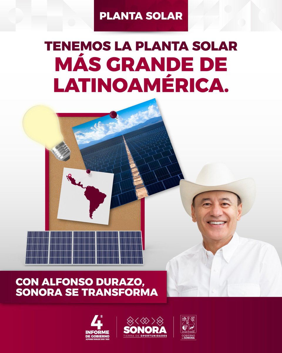 En Sonora está la planta solar más grande de Latinoamérica: ejemplo mundial de energías limpias y renovables.

#SonoraSeTransforma #AlfonsoDurazo