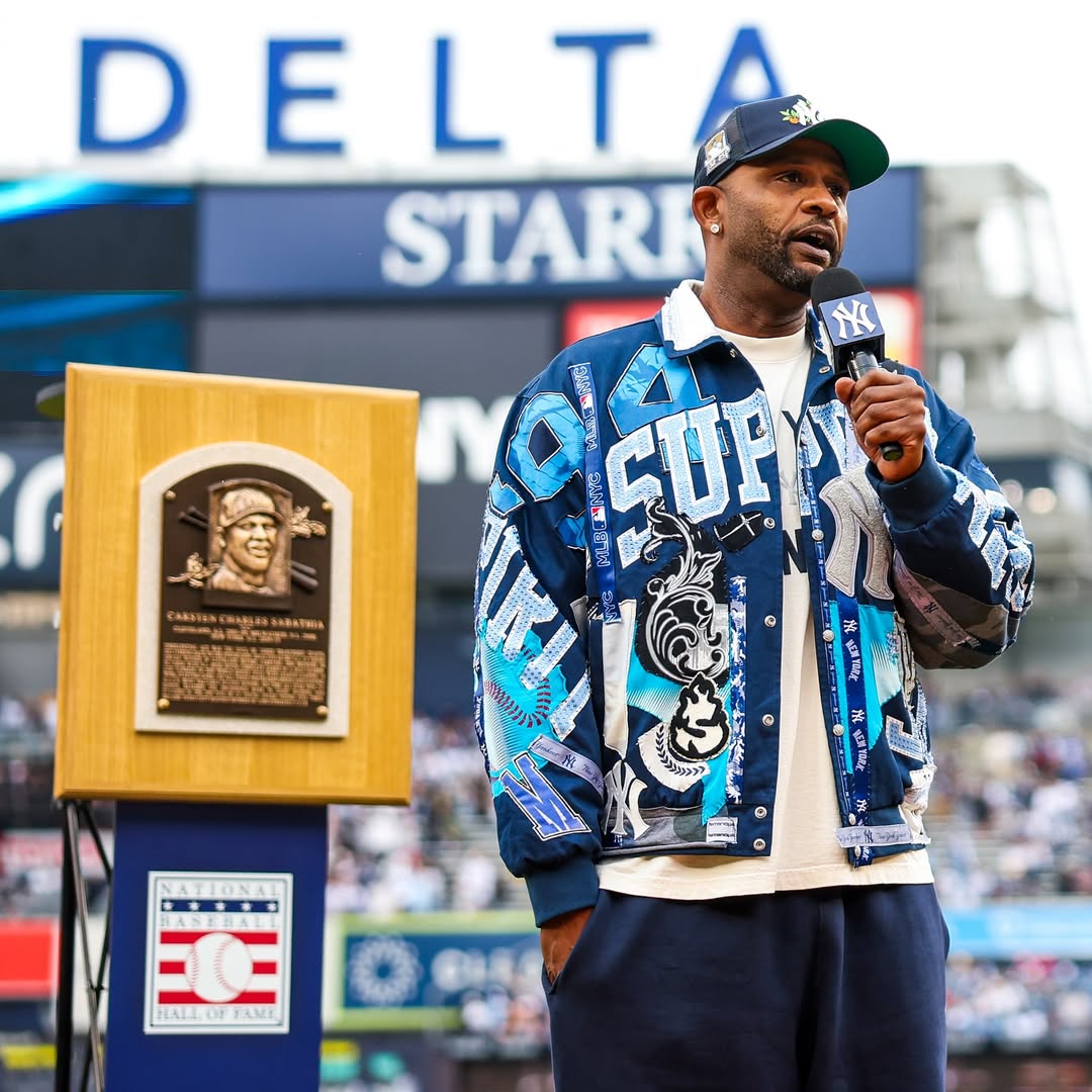 CC Sabathia in the Supreme x Jeff Hamilton x New York Yankees