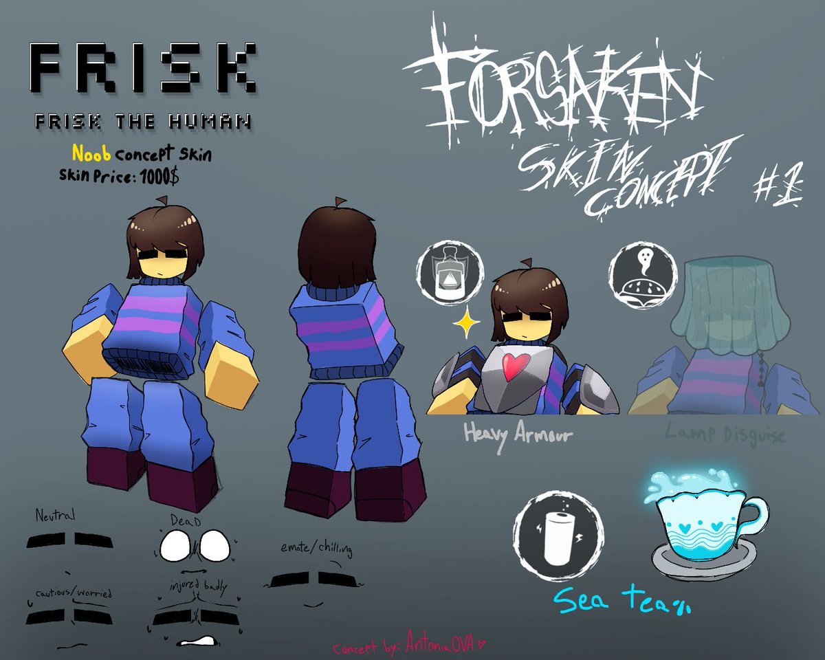 DailyC58523's tweet photo. FOR DAY 2 AND 3 WE HAVE Enfosi slasher (suggestion) made by @GodinezMas70099 and Frisk noob (found) made by @Ant0niaVA https://t.co/82PWVwl3aU