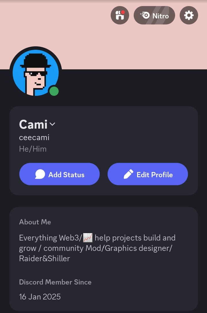 CAMIOFWEB3's tweet image. Add me as a friend on Discord! 
Let&apos;s be mutuals ✅ 📈 discord.gg/zy2hyrzn