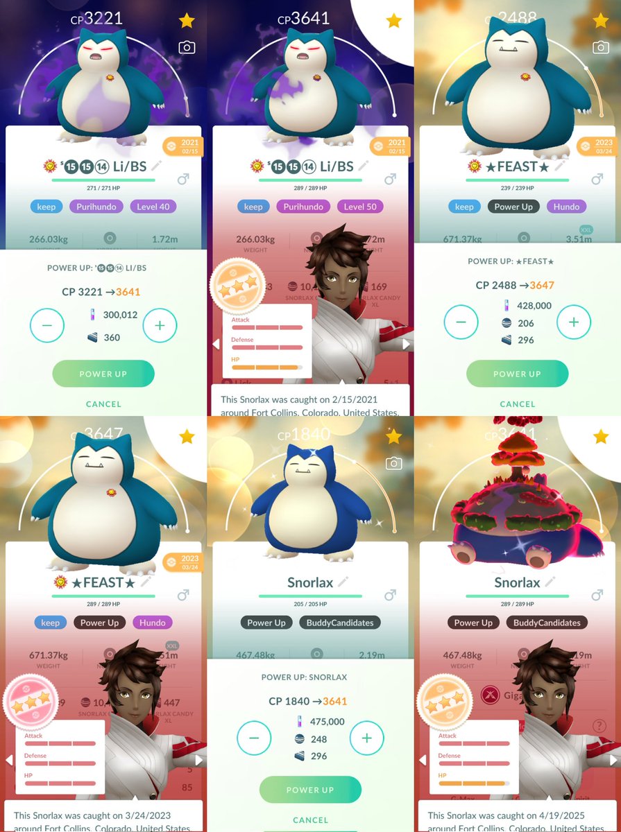 FillainPoGo's tweet image. 3 level 50 hundo / fundo for Max Out Monday!

#MaxOutMonday #PokemonGO #level50 #Snorlax