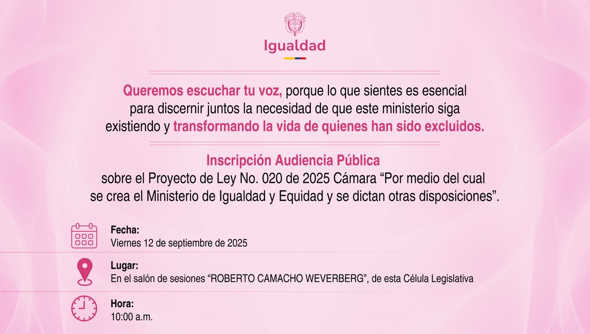 Ministerio de Igualdad y Equidad de Colombia tweet media