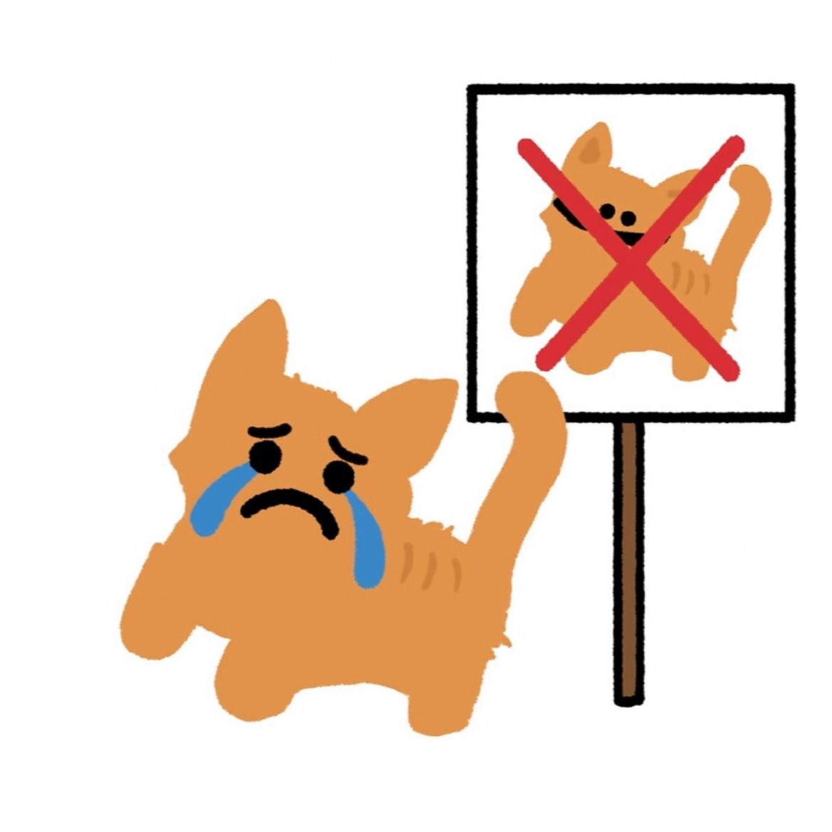 Someone put up a sign “NO GIZMOS ALLOWED” 

I think because he ate all the Oreos 

Now Gizmos starting up a WaWa and ran out of cookies
