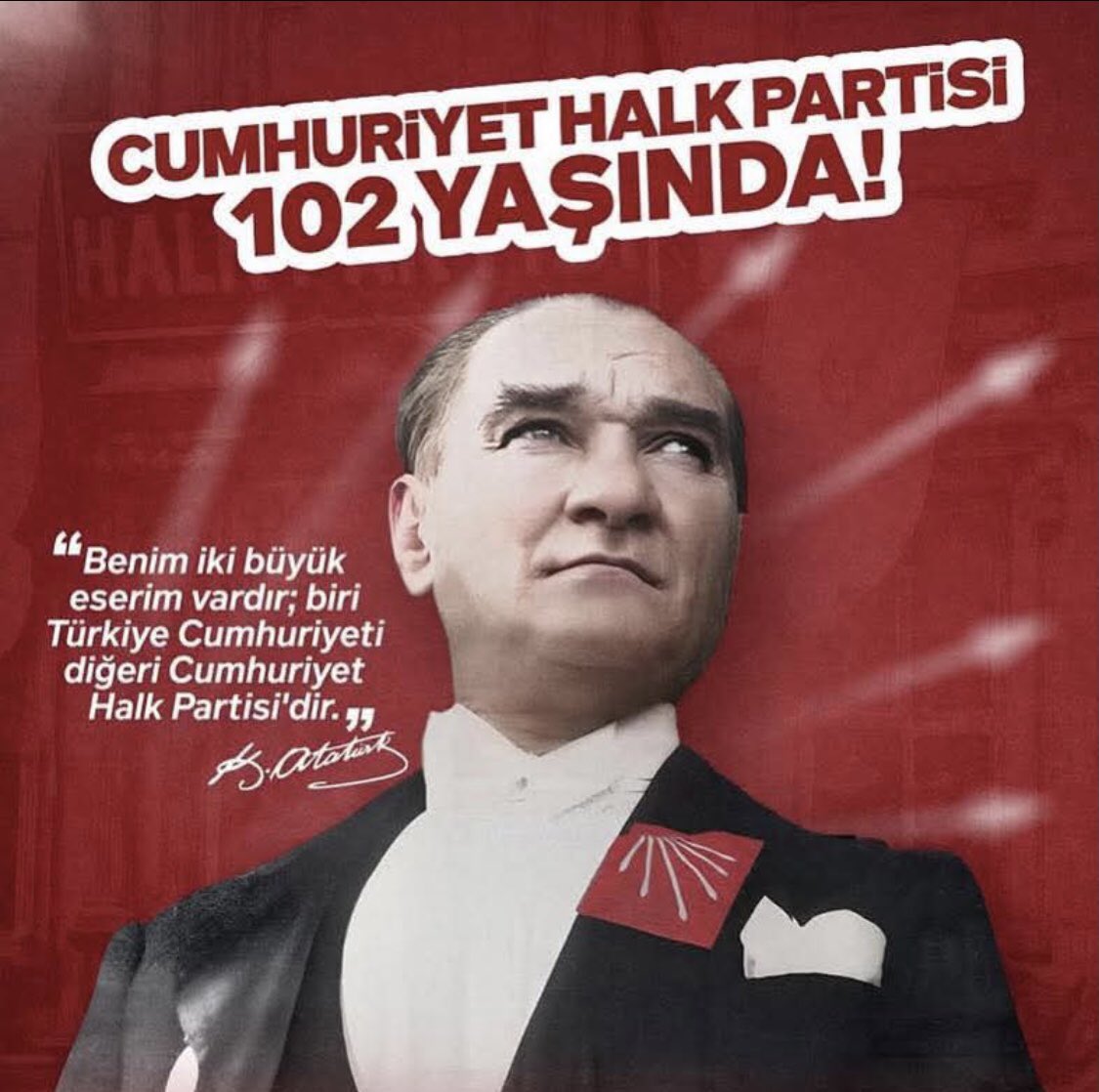 Yolunda büyüdüm, ikinci evim oldun… 
Yolumuz uzun, umudumuz büyük. 

Nice yıllara Cumhuriyet Halk Partisi! 
#CHP102Yaşında