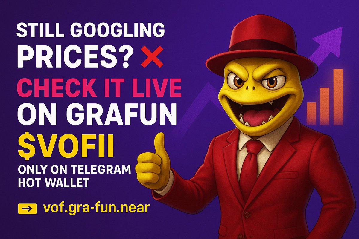 VOFIICOIN's tweet image. How to buy $VOFII in 4 simple steps:
1️⃣ Open HOT Wallet in Telegram
2️⃣ Go to Grafun
3️⃣ Search “VOFII”
4️⃣ Buy in seconds ⚡

No DEX, no middlemen. All in Telegram.
👉 vof.gra-fun.near

#VOFII #HowToBuy #CryptoMadeEasy