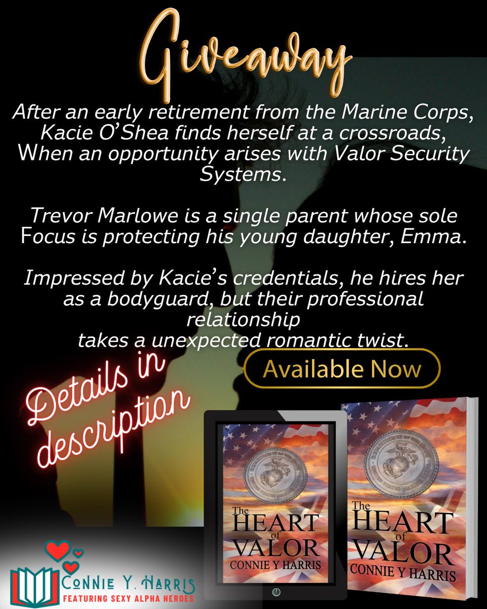 #Giveaway For your chance to win my newest release, The Heart of Valor, leave a comment below telling me your favorite fall time drink. (I’m  giving away 1 copy each on my X, Instagram &amp; Facebook) GOOD LUCK! 
Entries accepted through 9/9 at 11:59pm EDT - Winners announced 9/10