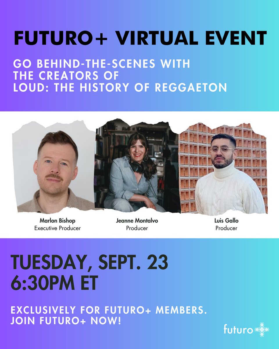 We’re celebrating the return of LOUD with an exclusive live virtual event! 🎉

Join us Sept. 23 for a behind-the-scenes look at how this groundbreaking series came to life.

Become a Futuro+ member at the Campeón level to gain access to this event 👉 bit.ly/joinfuturoplus