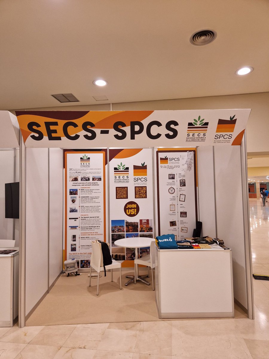 📢 Mañana seguimos en el stand de la SECS en el Palacio de Congresos de Sevilla, en el VII Eurosoil y X Congreso Ibérico de la Ciencia del Suelo.

✅ Infórmate sobre la Sociedad
✅ Hazte socio/a
✅ Consigue merchandising exclusivo

¡Te esperamos! 🌱
#SECS #Eurosoil2025