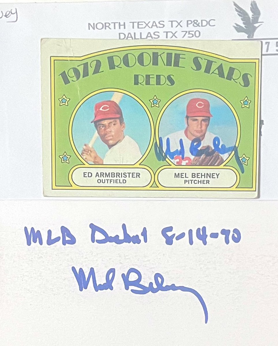 TTM Todd (@ttm_todd) on Twitter photo Thanks to ex <a href="/Reds/">Cincinnati Reds</a> P
Mel Behney for signing in 12 days. He was one of top 100 <a href="/michiganstateu/">MSU</a> athletes of 20th century. Reds’ 1st pick of ‘68 <a href="/MLBDraft/">MLB Draft</a>. My best! <a href="/YankeeSpartan/">JD</a> <a href="/FlyinWV79/">Kurt Humbertson</a> <a href="/georgesands58/">george sands</a> <a href="/BravestarrCards/">Bravestarr Cards</a> <a href="/BillLaurie10/">Bill Laurie</a> <a href="/OhNoonan/">Danny Mason</a> <a href="/KenLynes/">KenLynes</a> <a href="/BloggerTubbs/">Tubbs Baseball Blog</a> <a href="/pintandrew/">Andrew</a> Thanks to ex <a href="/Reds/">Cincinnati Reds</a> P
Mel Behney for signing in 12 days. He was one of top 100 <a href="/michiganstateu/">MSU</a> athletes of 20th century. Reds’ 1st pick of ‘68 <a href="/MLBDraft/">MLB Draft</a>. My best! <a href="/YankeeSpartan/">JD</a> <a href="/FlyinWV79/">Kurt Humbertson</a> <a href="/georgesands58/">george sands</a> <a href="/BravestarrCards/">Bravestarr Cards</a> <a href="/BillLaurie10/">Bill Laurie</a> <a href="/OhNoonan/">Danny Mason</a> <a href="/KenLynes/">KenLynes</a> <a href="/BloggerTubbs/">Tubbs Baseball Blog</a> <a href="/pintandrew/">Andrew</a>
