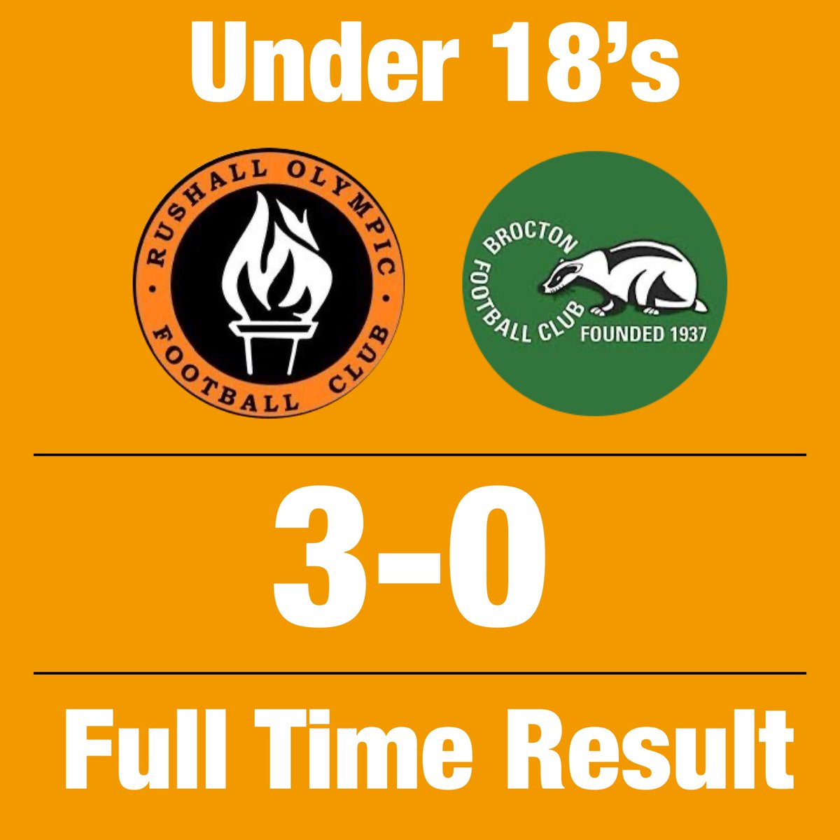 RushallYDP's tweet photo. Match Result | The Under 18’s take the three points against @broctonfc 👏🏻

Well done to the lads for their efforts in a competitive, scrappy and dare we say loud game 😅

Top work gents and another clean sheet 💪🏻

Onto the FA Youth Cup again next week. 

#UpThePics 🟡🟠⚫️ https://t.co/jJyoJZyO5h