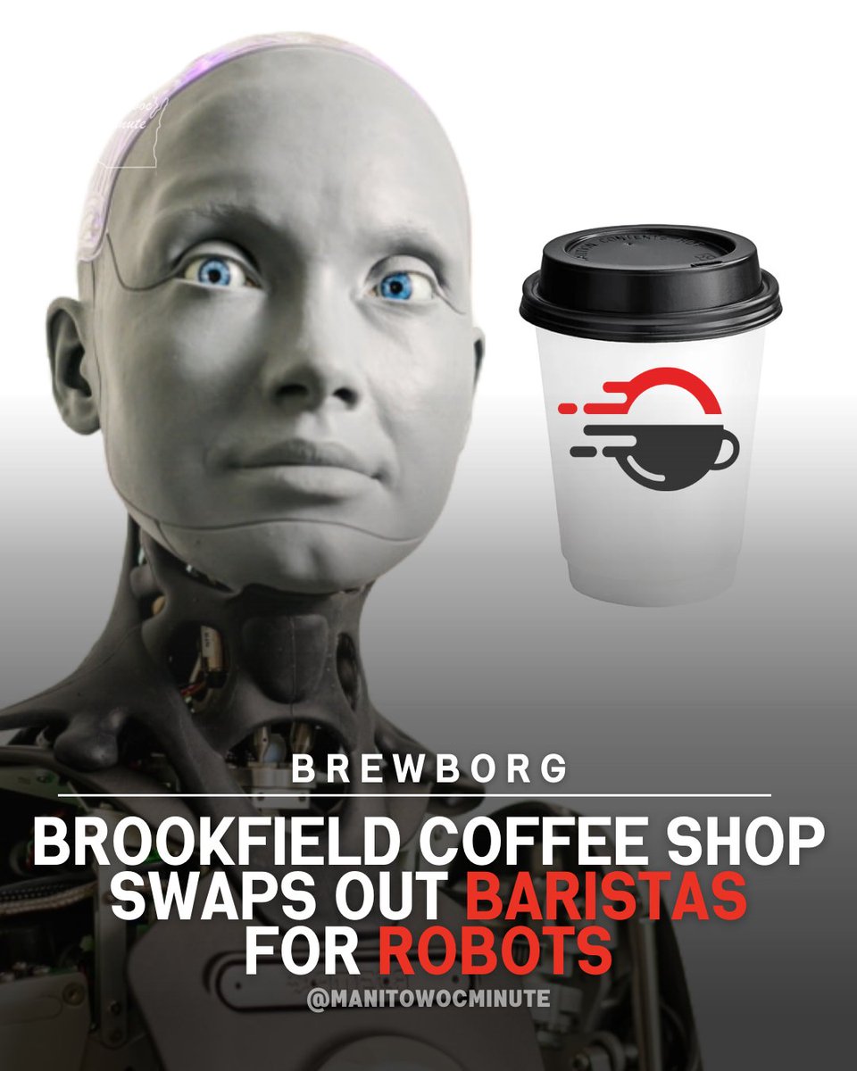 ManitowocMinute's tweet photo. But who’s gonna spell my name wrong? ☕ #KeepErMovin #AI #RobotTakeover #OctaneCoffee #Brookfield #Wisconsin https://t.co/6Bd9rjpnQK