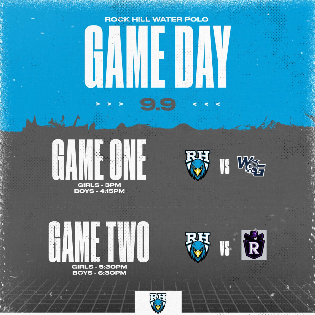 Double Header for Rock Hill Water Polo 9/9! Come cheer for our girls and boys! <a href="/RHWaterPolo/">Rock Hill Water Polo</a> <a href="/PISD_Aquatics/">ProsperISDAquatics</a>