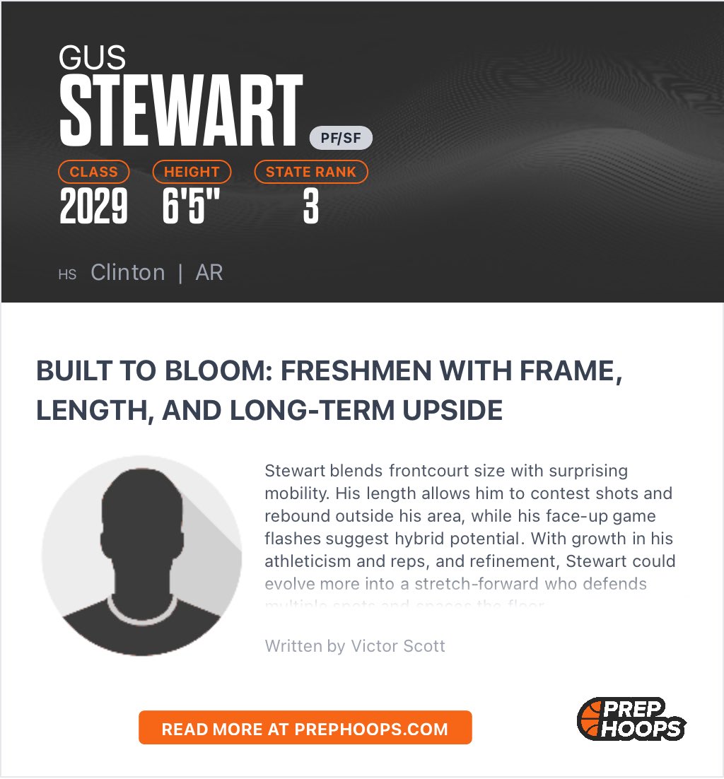 GusStewart2029's tweet image. @PrepHoops_AR thank you for the recognition. #3 ranking in the 2029 Arkansas class. Not satisfied — just getting started. Keep stacking days!

@ClintonHoops @FlightAAO @VortexSportsARK @PrepRedzoneAR @GradyMajors