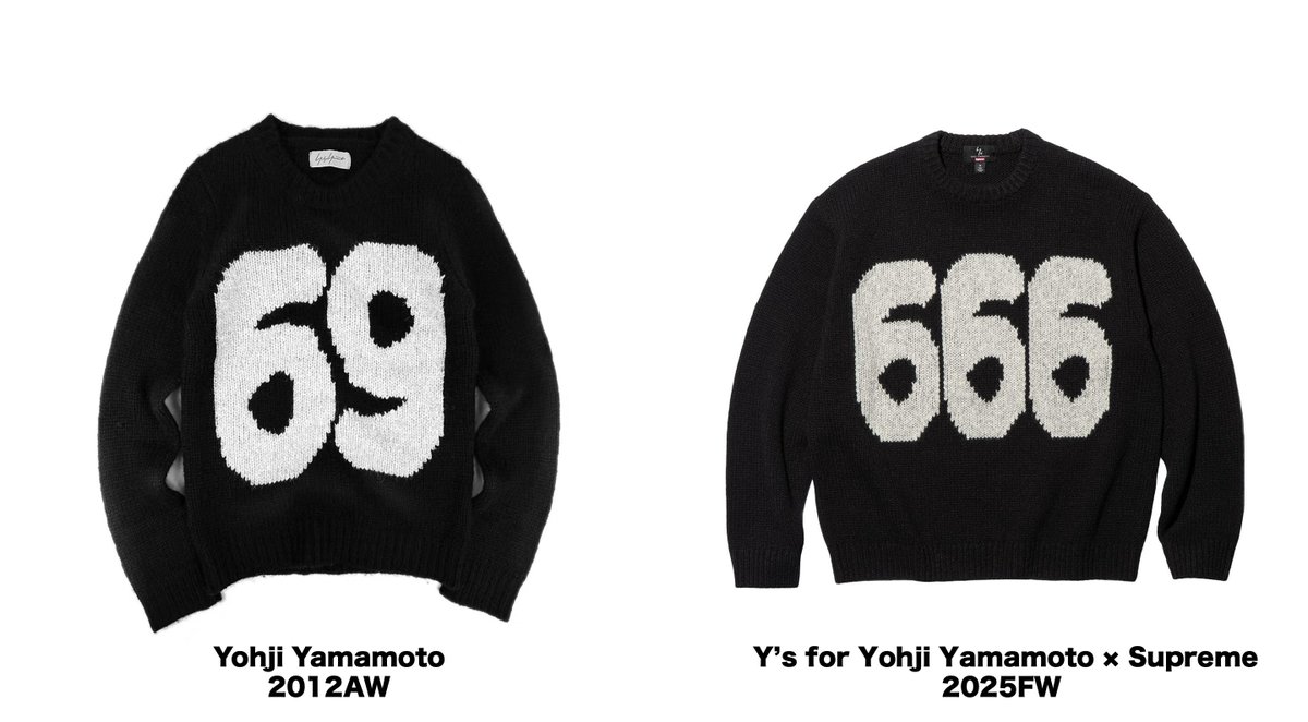 2025FW Week 3のシュプリーム× Y's ヨウジヤマモトコラボ、この666
