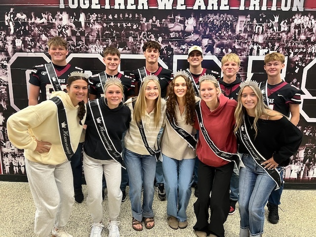 Congratulations to our 2025 THS Homecoming Court!

Front: Junior MC Aidree Van Beek &amp; Brynja Cochran, Addison Oakland, Rainey Dobbs, Nola Behne, Norah Freiderich
Back: Junior MC Aidan Lutterman &amp; Andrew Holtet, Pierce Petersohn, Mason Bills, Hunter Garness, Landon Nauman
