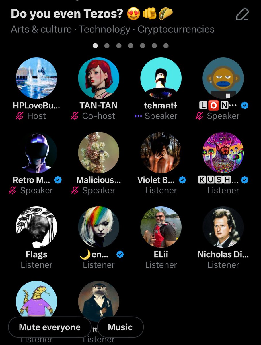 We had <a href="/nicholas_dimes/">Nicholas Dimes</a> and <a href="/VioletBondArt/">Violet Bond</a> hanging with us <a href="/JenPanepinto/">🌙en 🏴‍☠️ quantumspirit.eth/tez 🌈</a> <a href="/retro_manni/">Retro Manni</a> and <a href="/malsheep56/">Malicious Sheep</a> … and <a href="/tantan_artwork/">TAN-TAN</a>

<a href="/dreadnaughtus/">Flags</a> … are we soooo back?