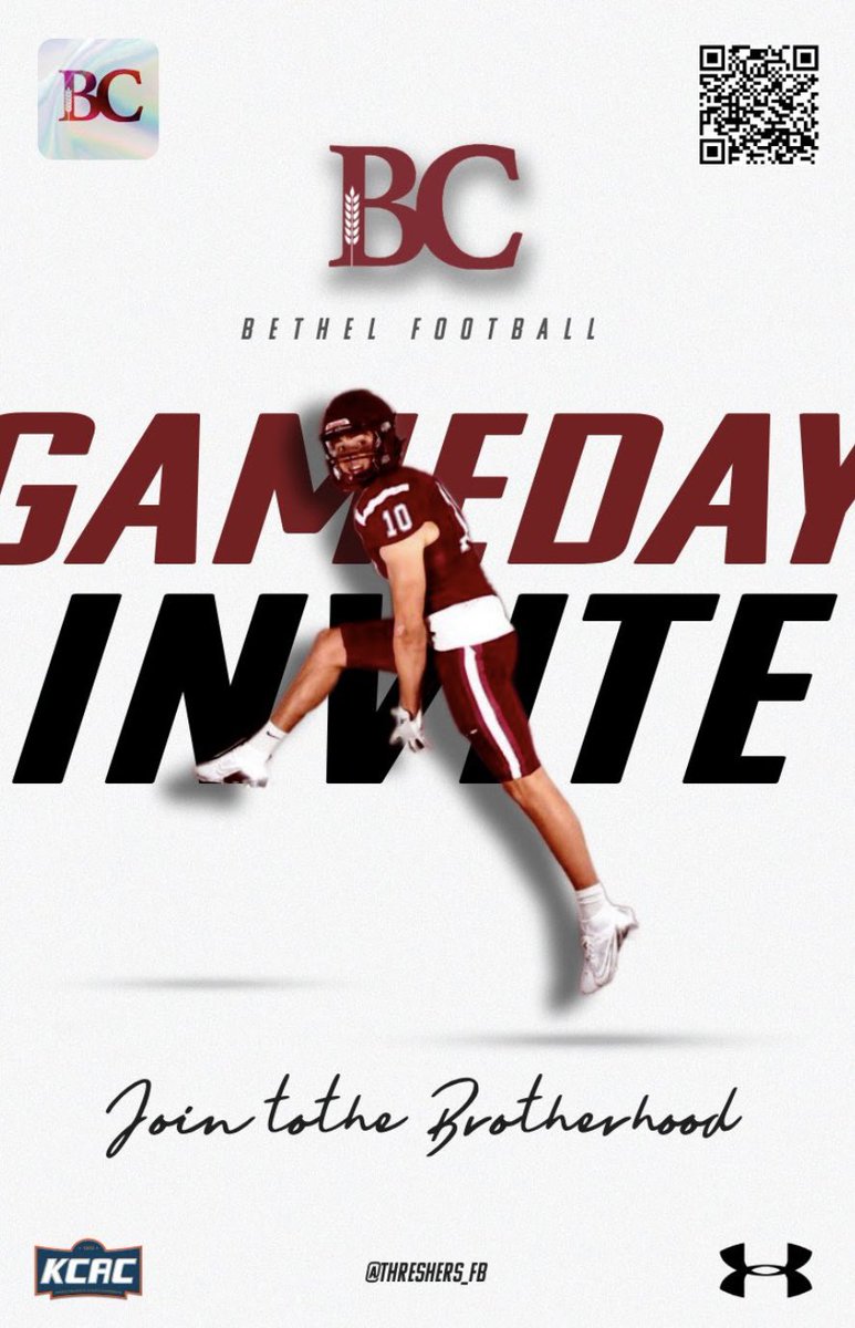 Thank you <a href="/Taggart_Brown/">Taggart Brown</a> for the game day invite to <a href="/Threshers_FB/">Bethel College FB</a>! I am excited to meet you and watch your team play! <a href="/SmithInspire/">Dr. Drametrice Smith</a> <a href="/jwlawson1/">Coach Lawson</a> <a href="/Coach_CWright_/">CoachC.Wright</a> <a href="/TheTerryCook/">Coach Terry Cook</a>