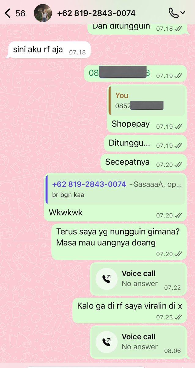 youseaame's tweet photo. ‼️SCAMMER BA‼️

Di tunggu itikad baiknya buat proses akunnya atau refund!

No WA : +62 819-2843-0074
Akun X : @dvetergents 

*akan di delete jika sudah di proses/refund

#zonauang️ #zonajajan #zonaba https://t.co/R4xef1w0mq