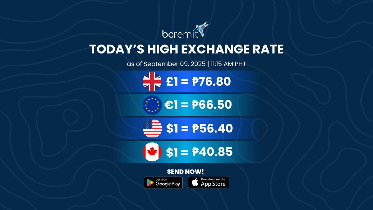 bcremit's tweet image. 🚀Every transfer counts. Today’s rate is ready. Padala Now.
🌐bcremit.com

#BCRemit #FastandSecure #PadalaNOW