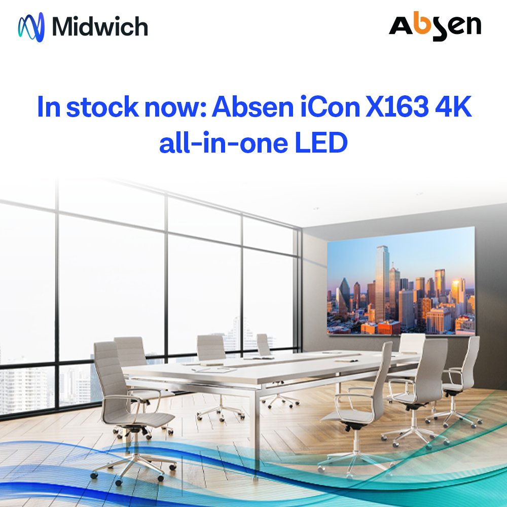 🚨 In stock now: Absen iCon X163 4K 🚨
✨ All-in-one LED brilliance, with control box, wall mount, cabling &amp; bezels included. Bright, seamless, and easy to install. Perfect for conference rooms, classrooms &amp; collaboration spaces. Ready to deploy today.
👉 Shop now: