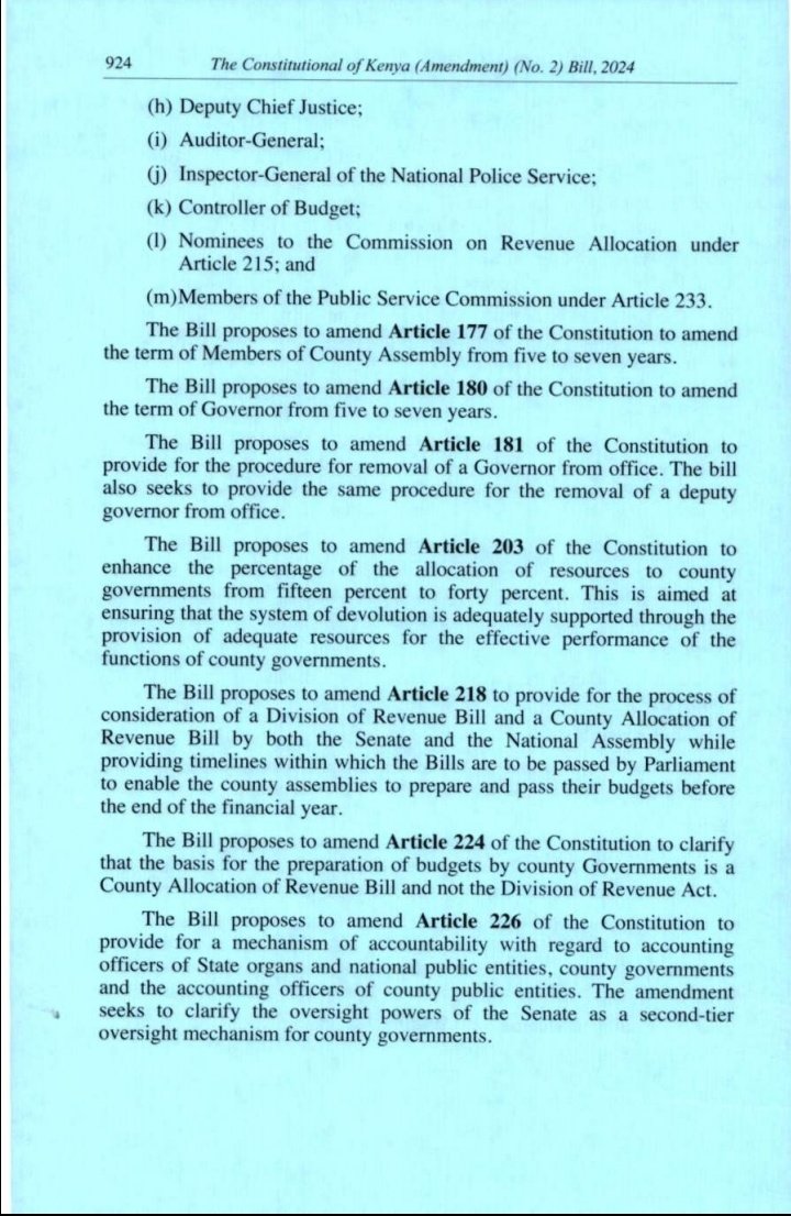 The bill proposed in the Senate that seeks to amend the Constitution is currently in its 2nd Reading. #KenyaNews #KenyaPolitics #Kenyanconstitution