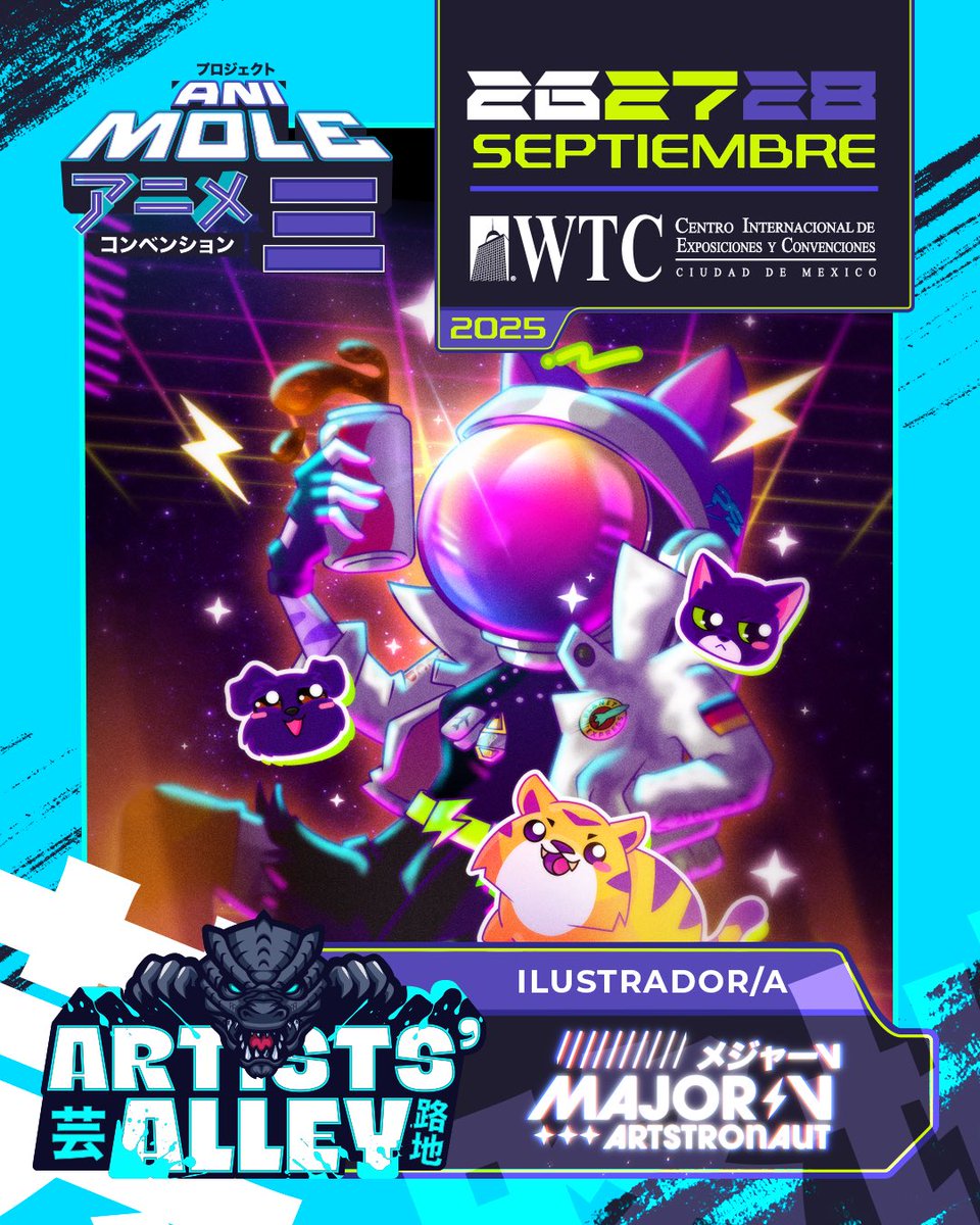 majorvoltaje's tweet photo. DER COUNTDOWN LÄUFT… 🚀✨

A días de la 3ra edición de La AniMole! 
Que gusto volver a vernos en CDMX!!
Compartiendo mesa con mi compita @traficrew 
Nos vemos en @lamolemx 
⚡️ 

#majorv #animole3 #artistalley https://t.co/Yl0Yr9lVUI