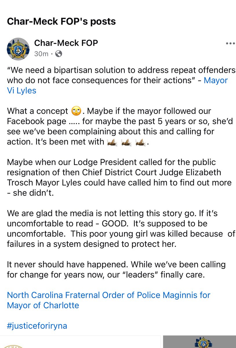 The Charlotte-Mecklenburg Fraternal Order of Police has put out another blistering statement regarding what they deem to be massive failures of Mayor Vi Lyles.