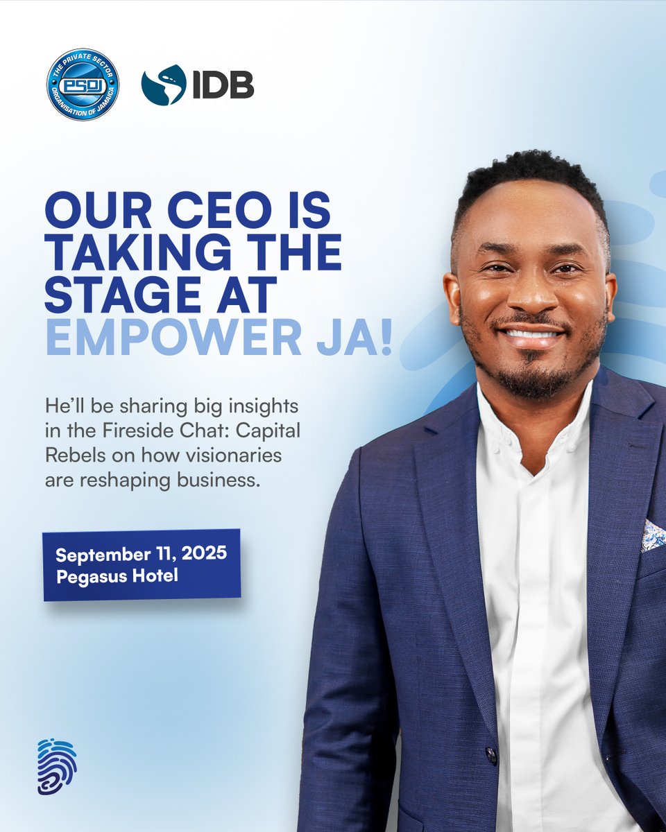 Big moves ahead!
Our CEO is stepping into the spotlight at Empower JA on September 11, 2025 at the Pegasus Hotel!
He’ll be dropping gems in the Fireside Chat: Capital Rebels on how bold visionaries are flipping the script and reshaping business 

Who’s ready to be inspired? 🙌