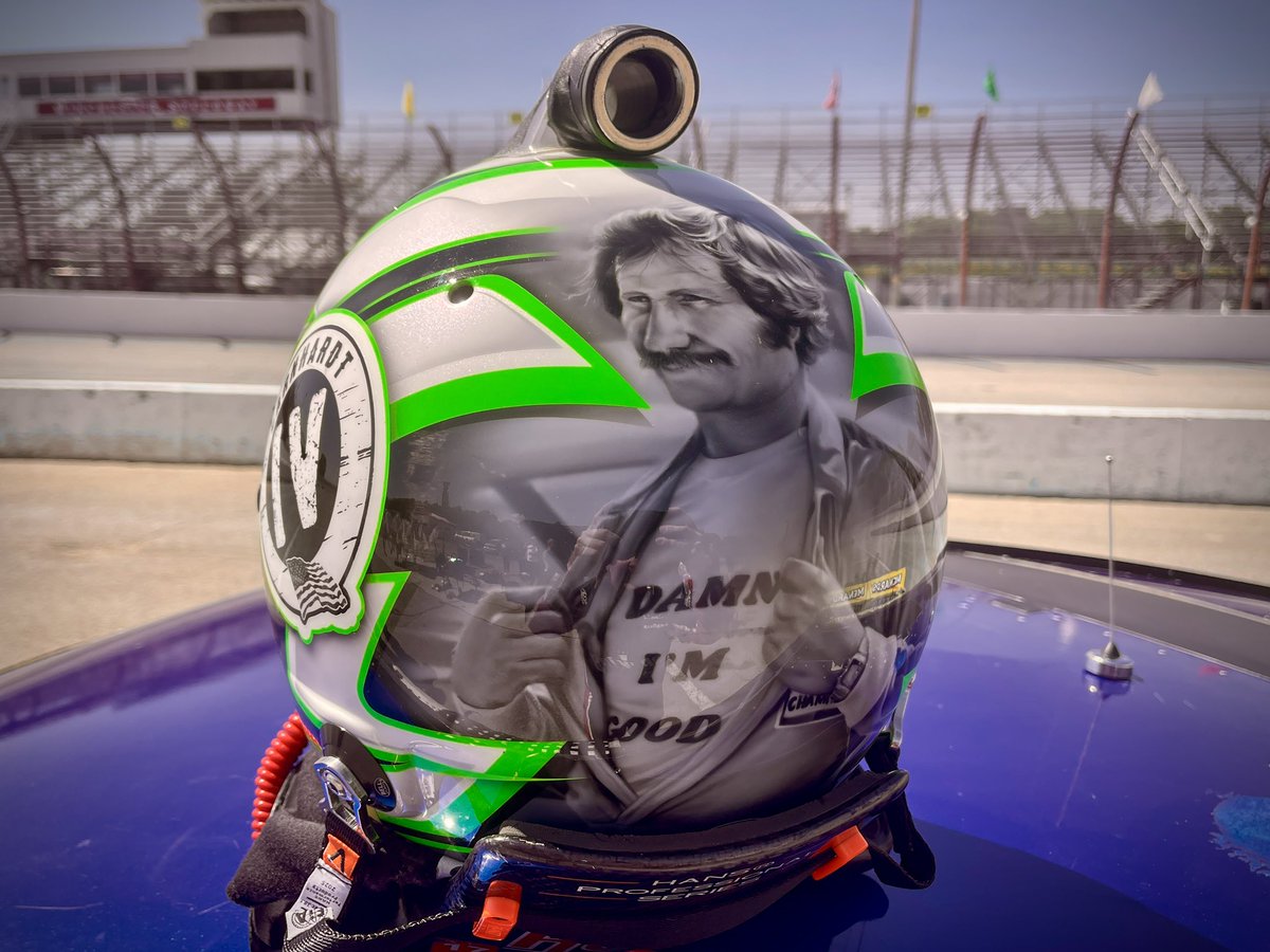 The spotter got to turn a few laps today at <a href="/WinchSpeedway/">WinchesterSpeedway</a> with the <a href="/The_FlyingAces/">Flying Aces TV</a> riding onboard.  

I’ll admit my helmet isn’t as cool as <a href="/BobbyEarnhardt/">Bobby Dale Earnhardt</a>