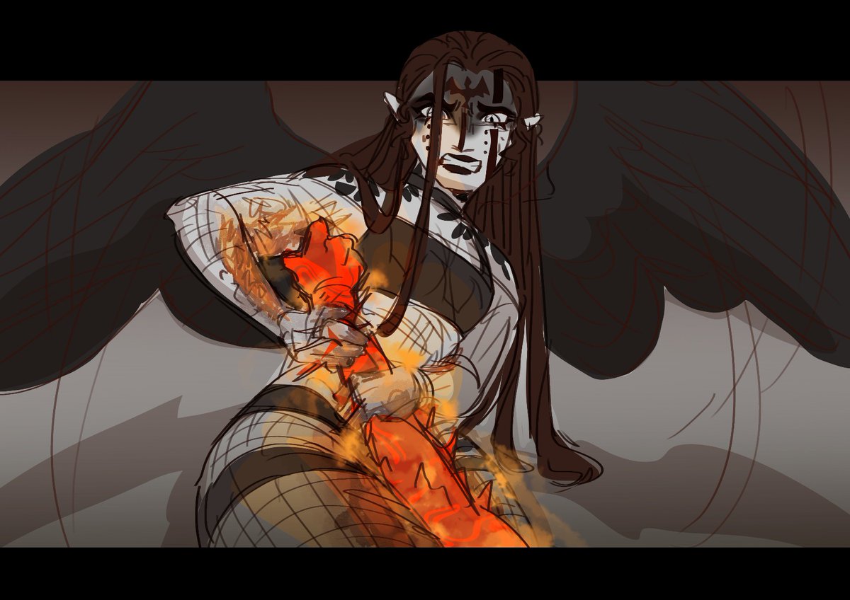 Melindamotomami's tweet photo. @Xi_monkey_RED Le ardía todo el cuerpo era horroroso el dolor que estaba sintiendo en ese momento pero no podía dejarla así, volvió a sacar sus alas y aleteó con fuerza pero no para tomar vuelo lo que hacía era, "apagar" a Lia. https://t.co/iwjvkoBigF