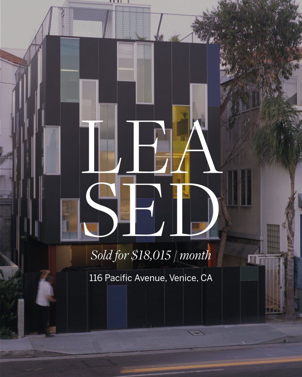 CormacWailani's tweet photo. Just Leased!
Step inside the award-winning Vertical House by Lorcan O’Herlihy AIA - wrapped in glass and filled with light.

Sotheby's International Realty | DRE# 001264113 / 00787980

#ModernArchitecture #CoastalLiving #DesignInspo #VeniceBeachVibes #venice #LuxuryRealEstate https://t.co/gu8MlTsNJ2